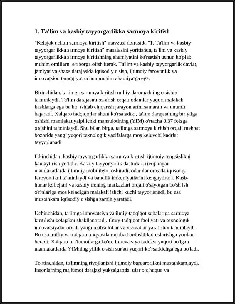 KELAJAK UCHUN SARMOYA KIRITISH 3