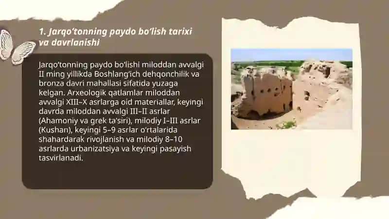 Jarqoʻton -Oʻzbekiston hududidagi ilk shahar-davlat 3