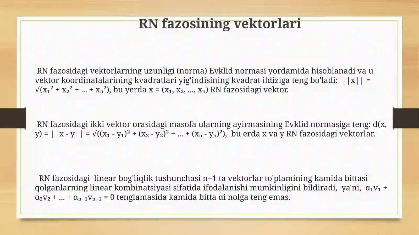 RN fazosi va uning muhim elementlari 3