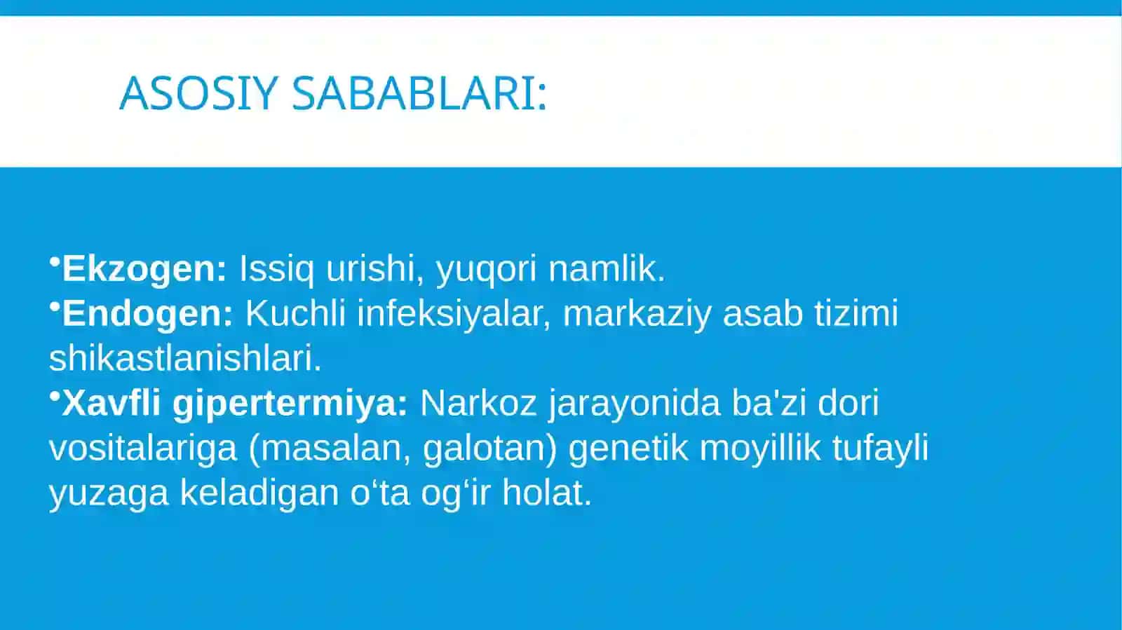 Gipertermiya sindromi va uni davolashda ishlatiladigan dori vositalari 3