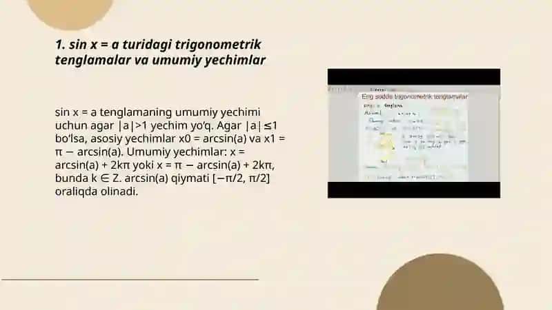 Triganametrik tenglamalar 3