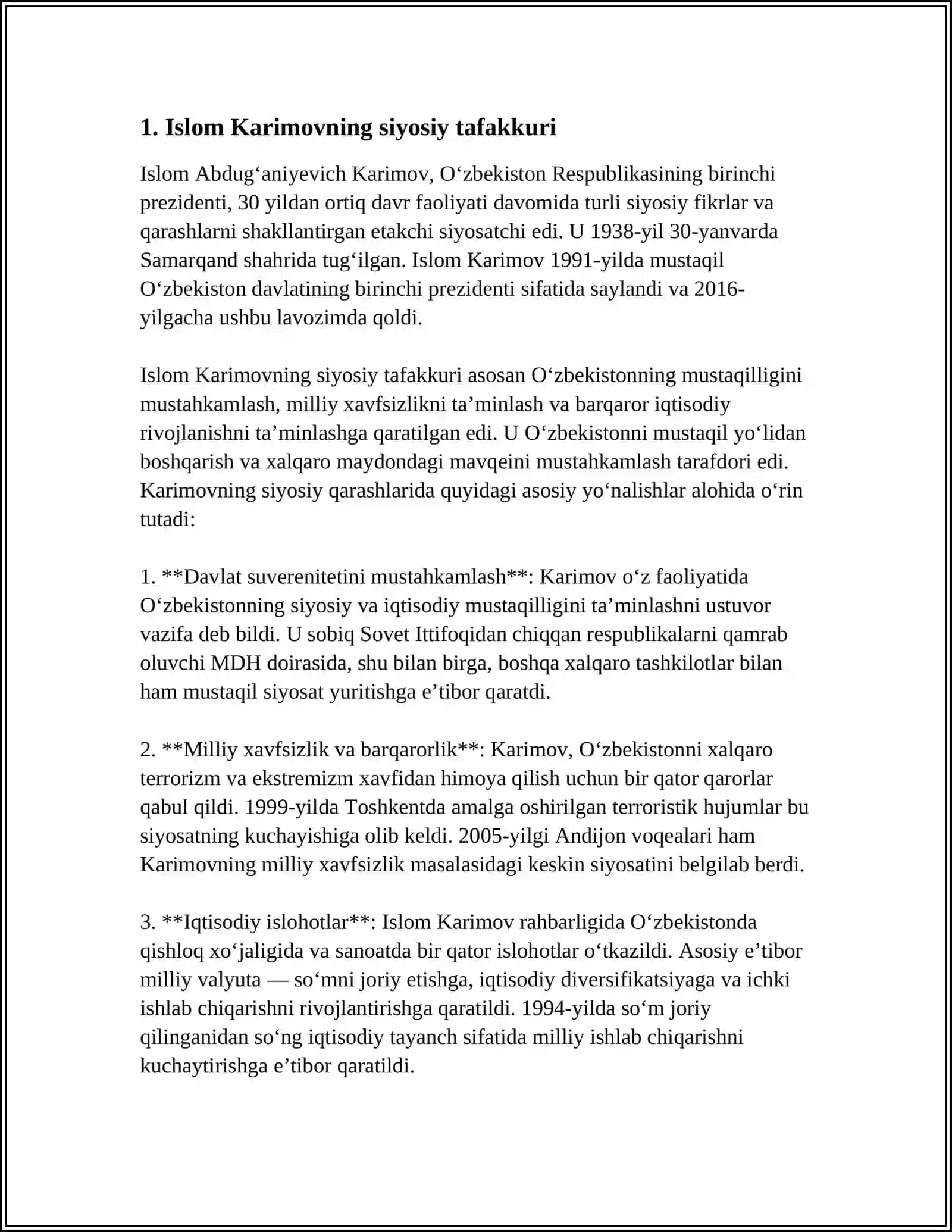 ISLOM ABDUĞANIYEVICH KARIMOVNING ASARLARI 3