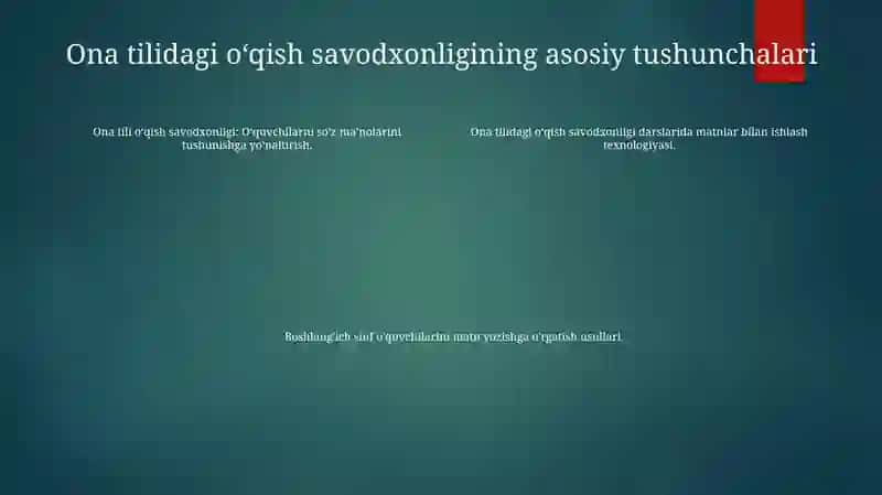 Ona Tili O'Qish Savodxonligi 3