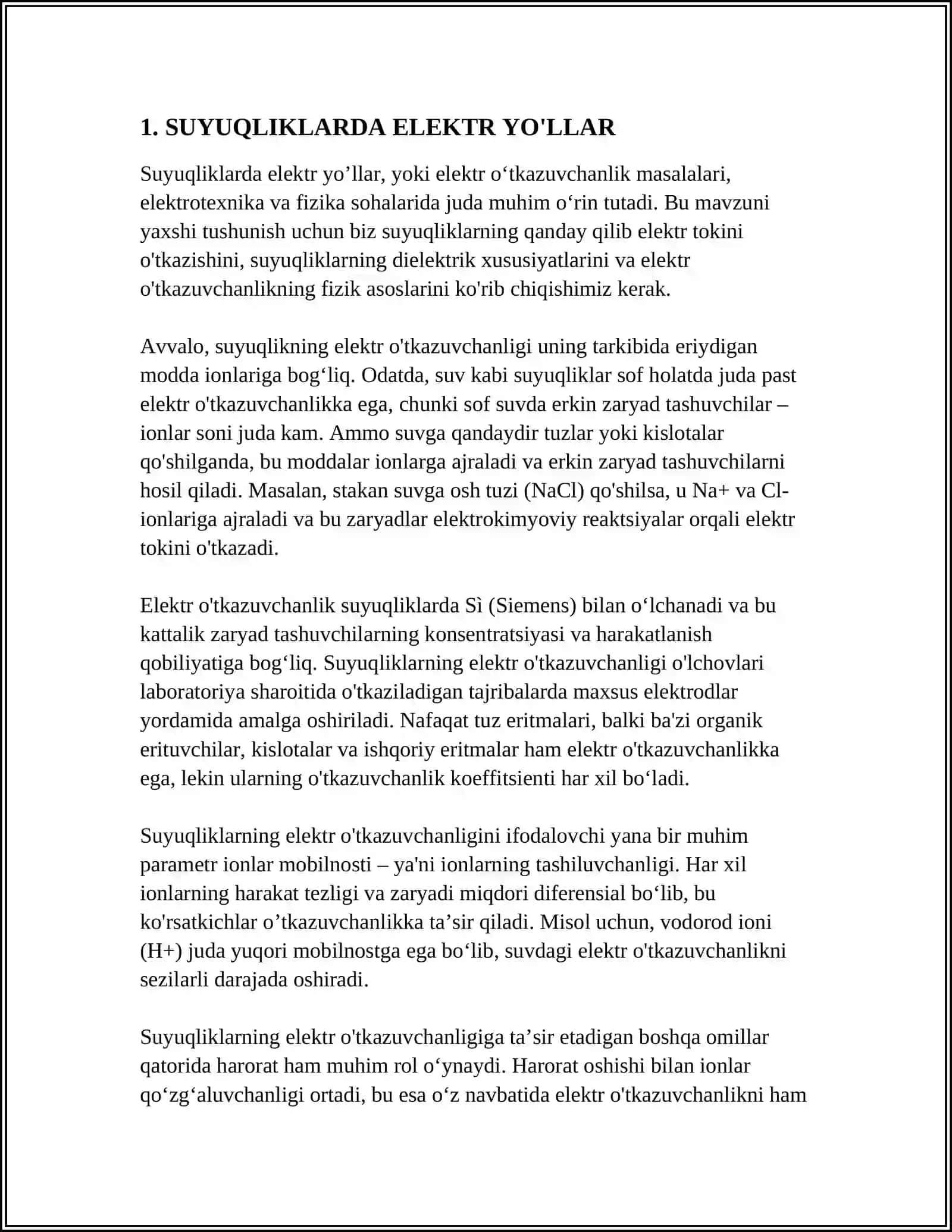 SUYUQLIKLARDA ELEKTIR TOKI 3