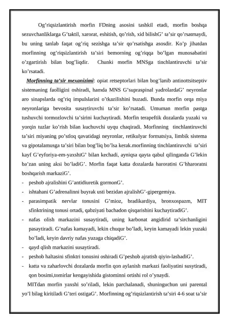 AFFERENT INERVATSIYAGA TA’SIR ETUVCHI VOSITALAR. 3
