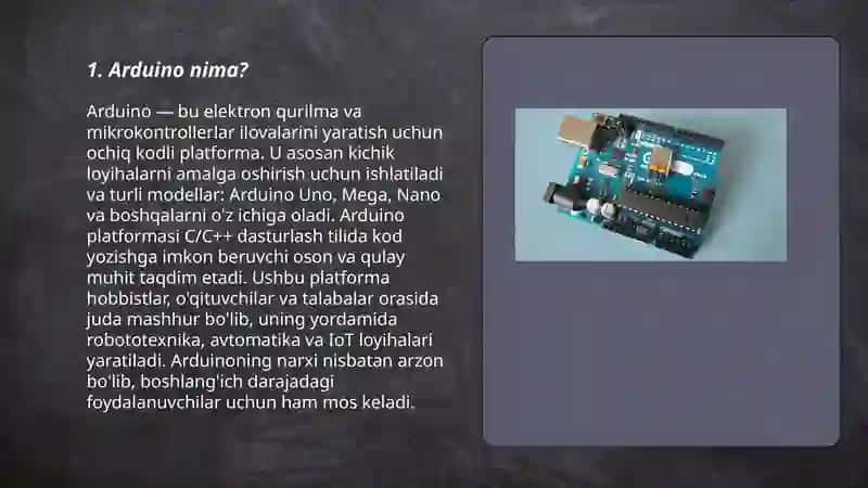 ARDUINO. ARDUINO VA UNING IMKONIYATLARI 3