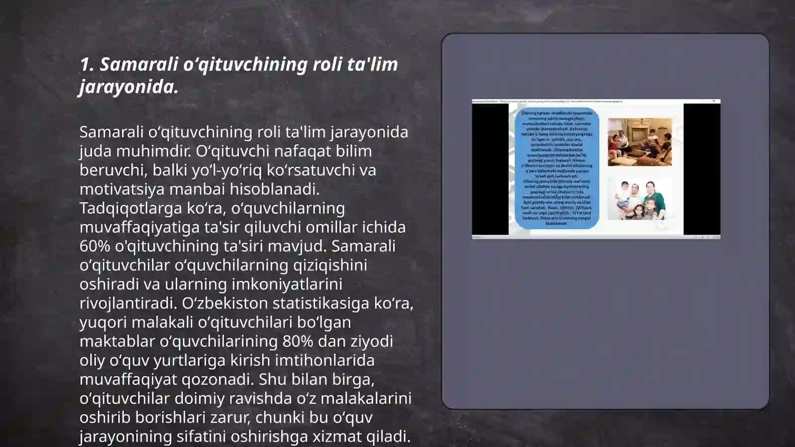 Samarali oʻqituvchining roli ta'lim jarayonida 3