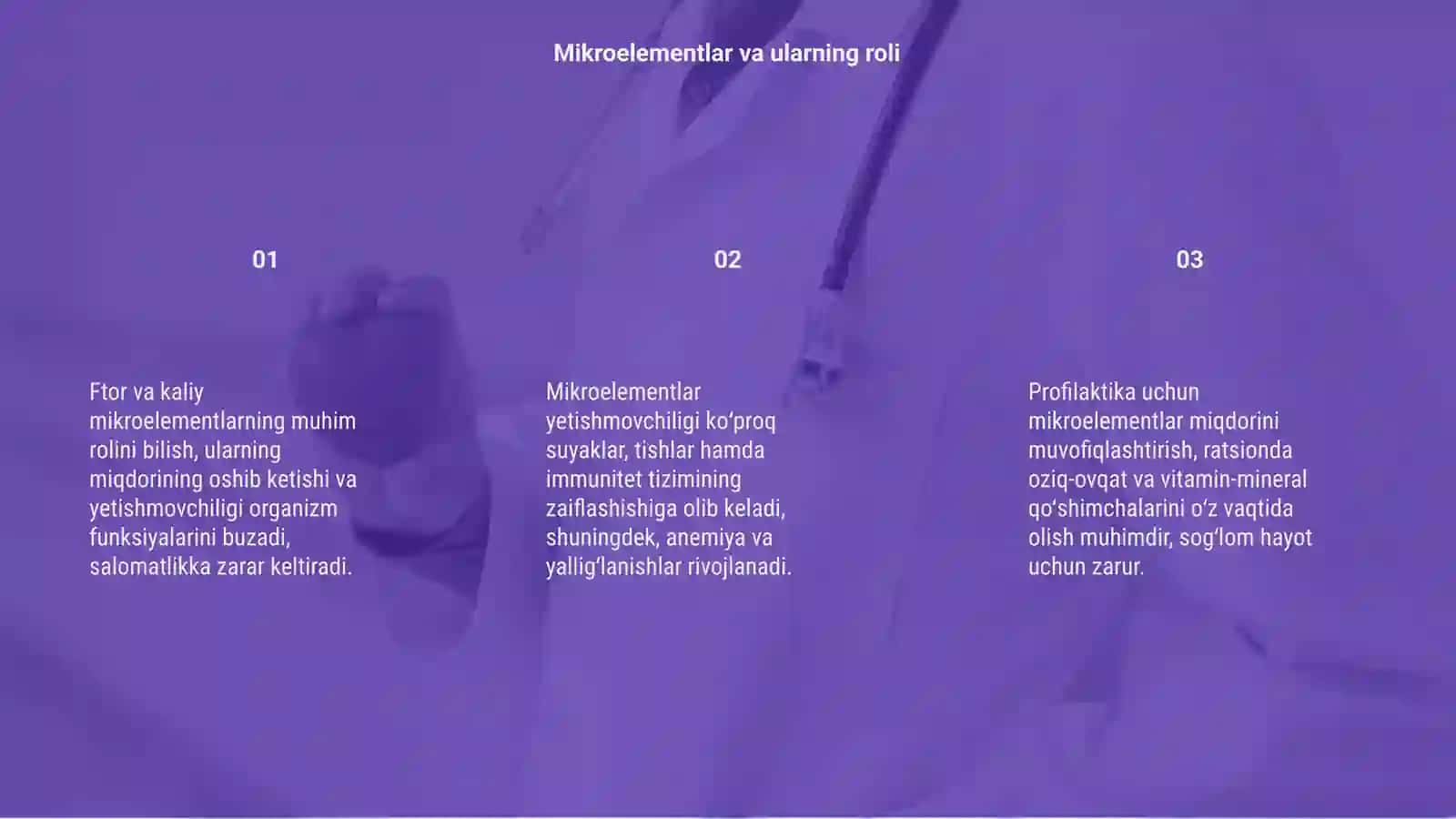 Mikroelementozlar.Ftor,kalsiy miqdorlarining oshib ketishi 3