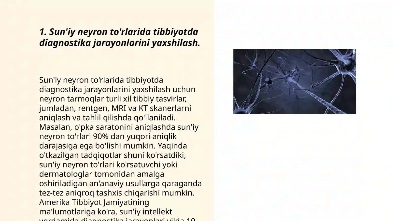Sun'iy neyron to'rlaridan foydalanish imkoniyatlari 3