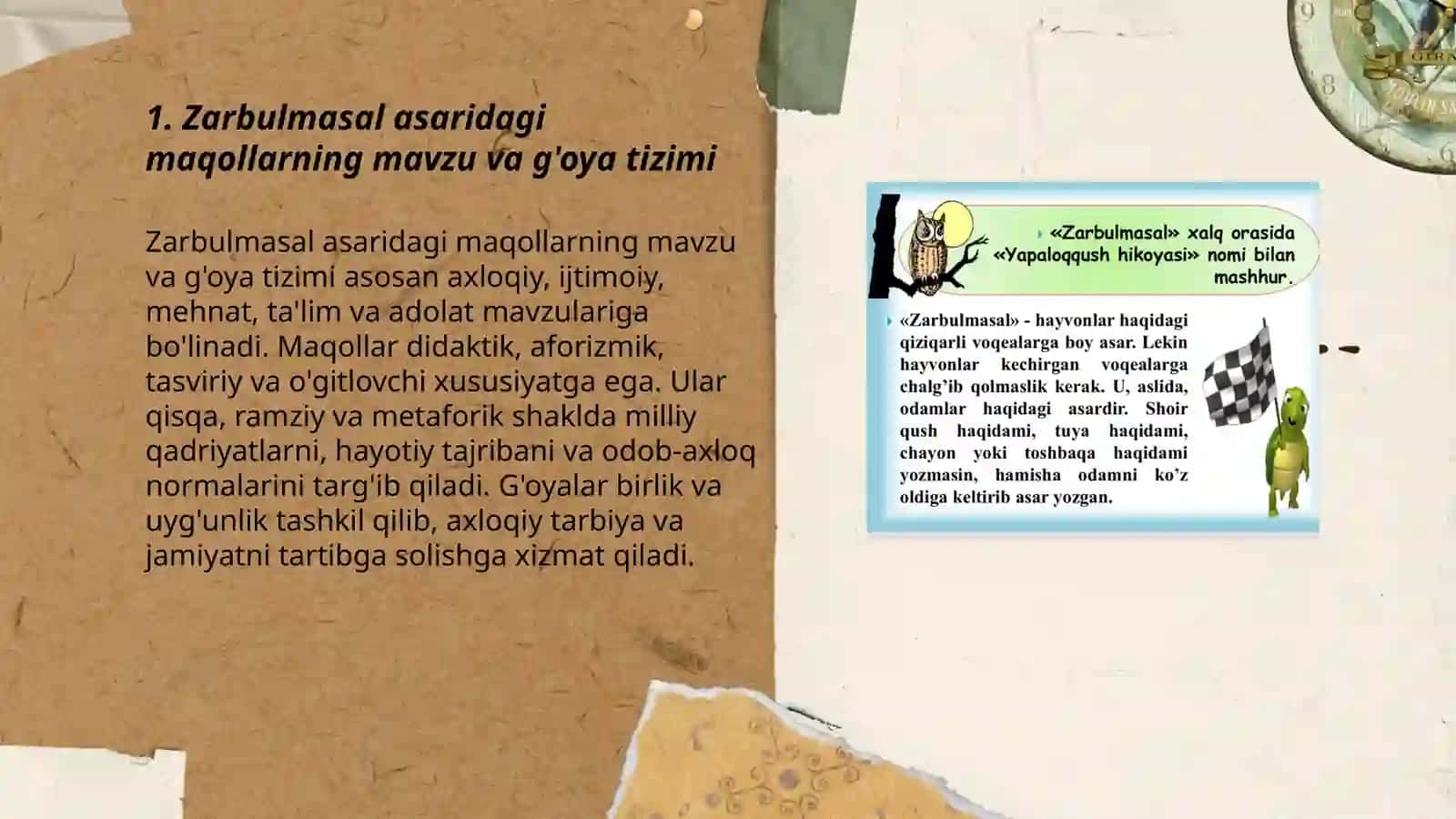 Zarbulmasal asari maqolotlari va tahlili 3