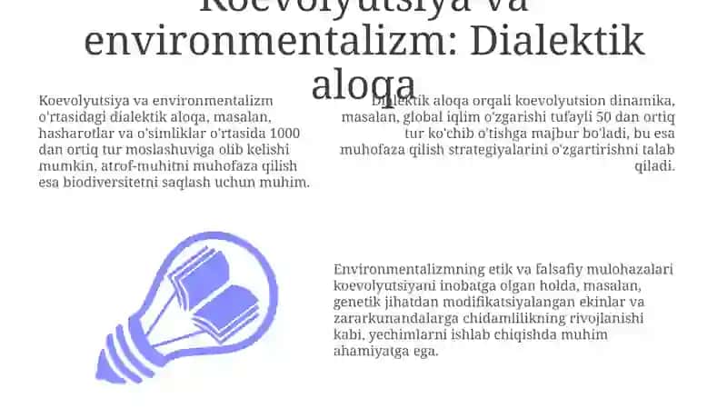 Koevolyutsiya va environmentalizm: Dialektik aloqa 3