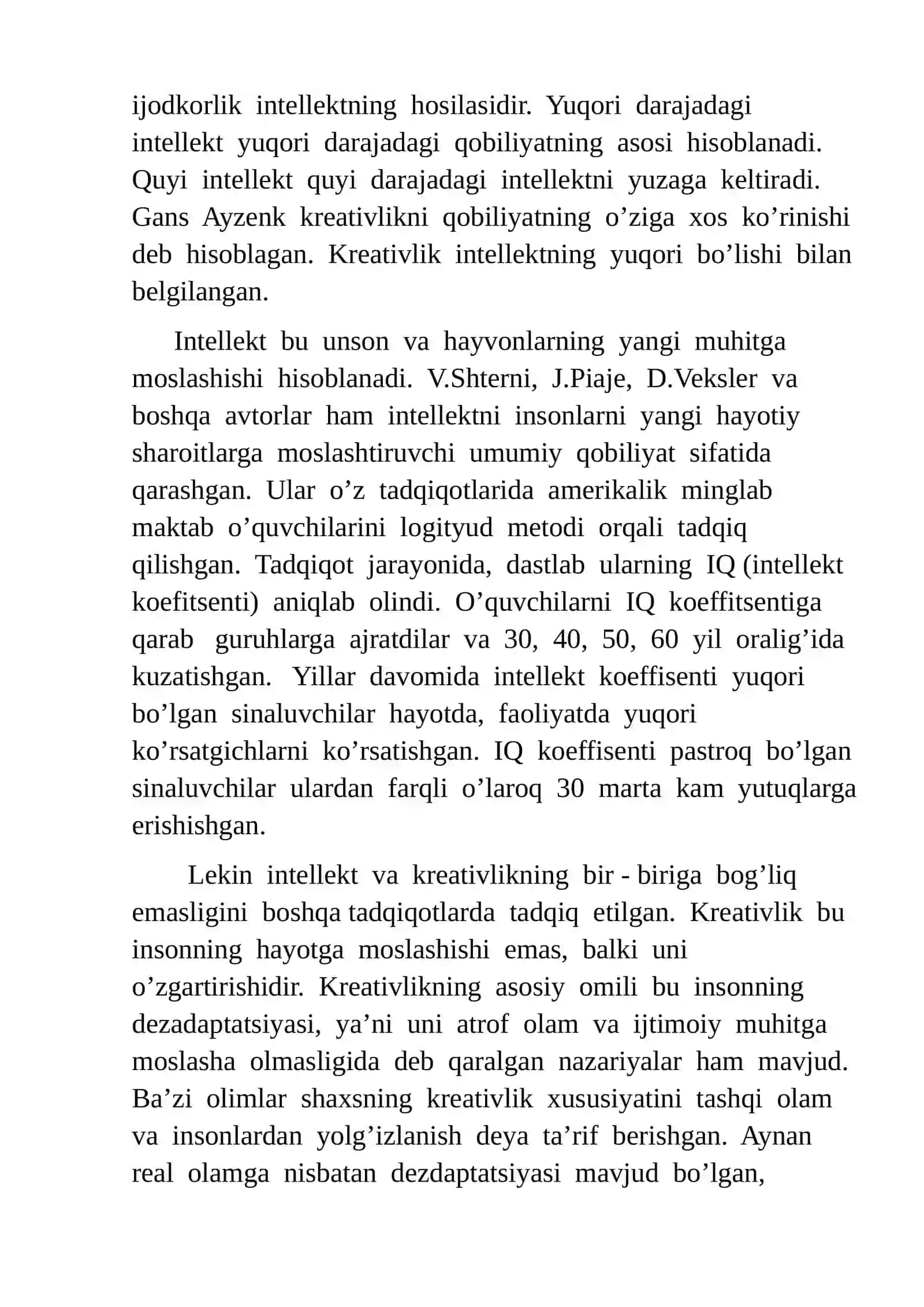 Intellekt va kreativlik nazariyalari 3