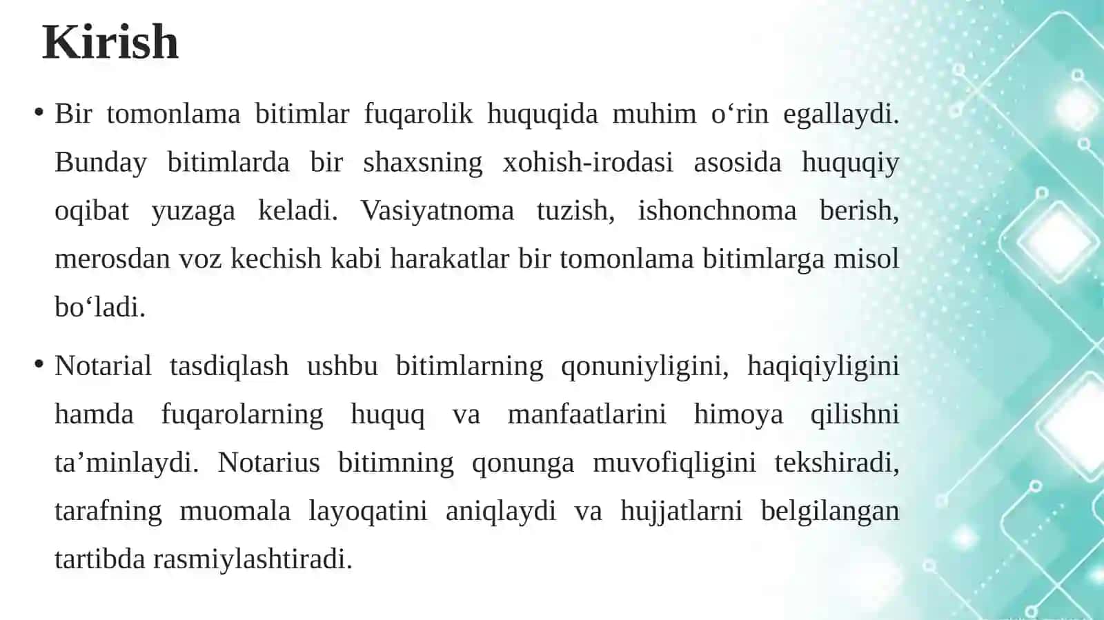 Bir tomonlama bitimlarni tasdiqlash 3