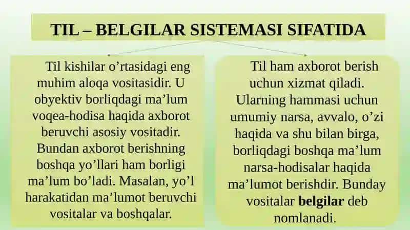 Til – belgilar sistemasi sifatida 3