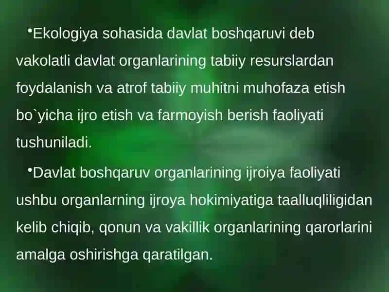 Ekologiya sohasida davlat boshqaruvi 3