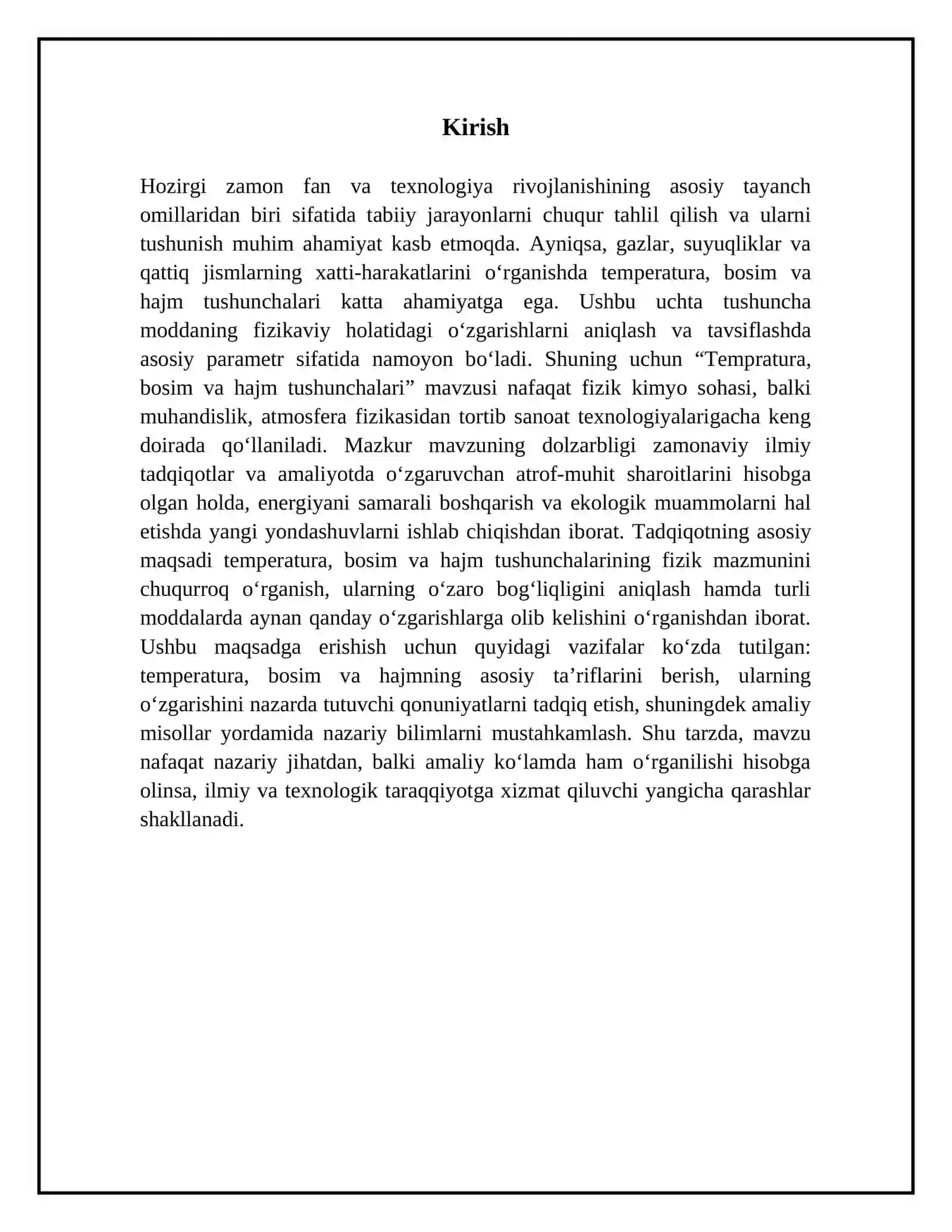 Tempratura bosim va hajm tushunchalari 3