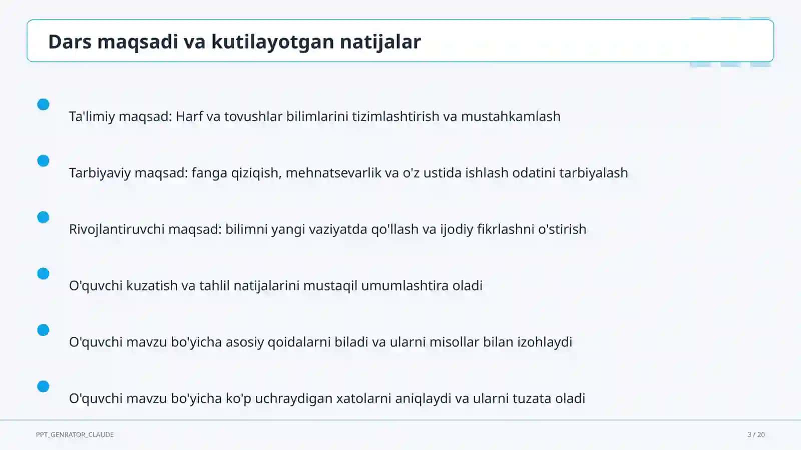 Harf va tovushlar (1-sinf) 3
