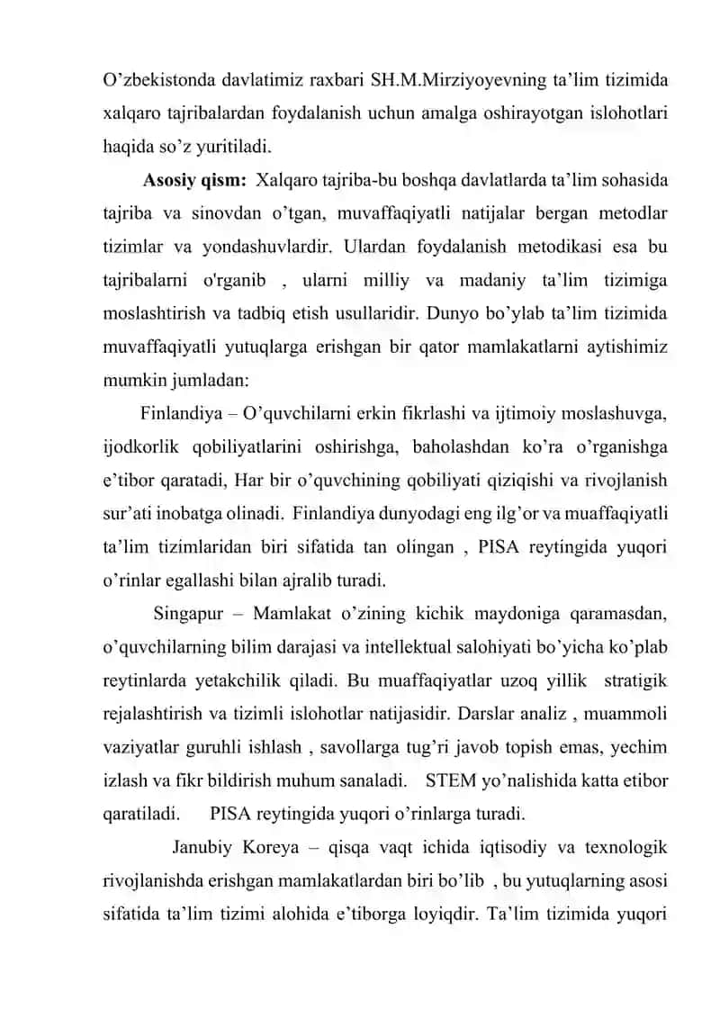 TA’LIMDA XALQARO TAJRIBALAR VA ZAMONAVIY YONDASHUVLARNI AMALGA OSHIRISH 3