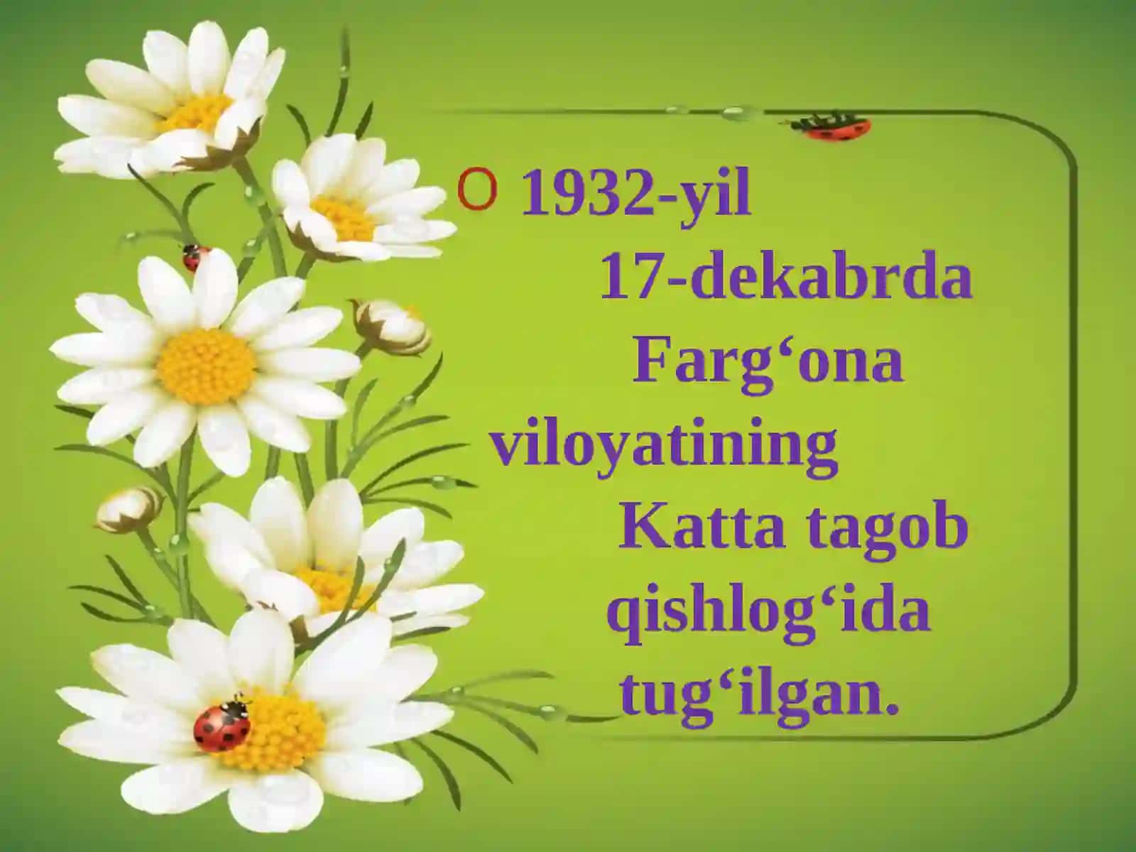 6-sinf Adabiyot fanidan Xudoyberdi To'xtaboyev hayoti va ijodi dars taqdimoti 3