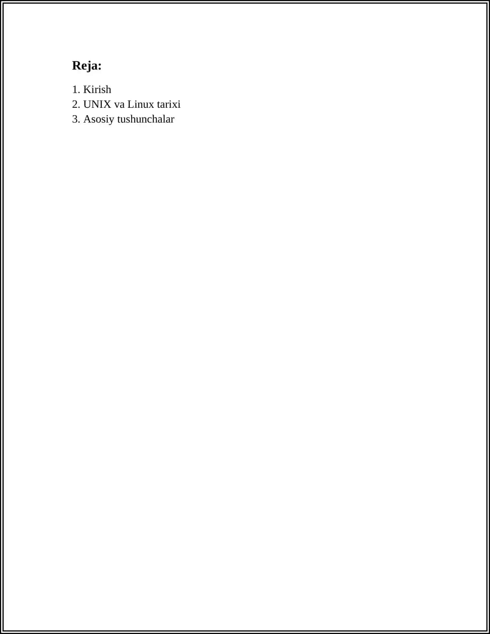 UNIX VA LINUX OPERATSION TIZIMLARINING TAQQOSLANISHI 3