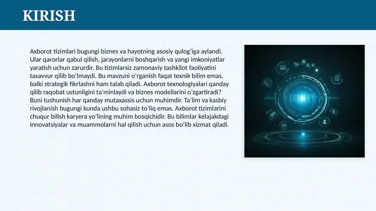 AXBOROT TIZIMLARI VA AXBOROT TEXNOLOGIYALARI 3