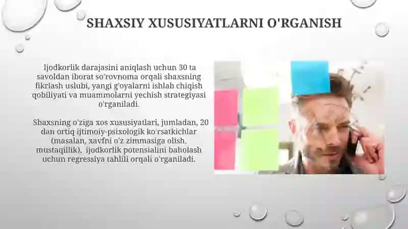 Shaxs kreativligini aniqlash metodi 3