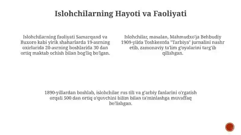 Islohchilarning Hayoti va Faoliyati 3