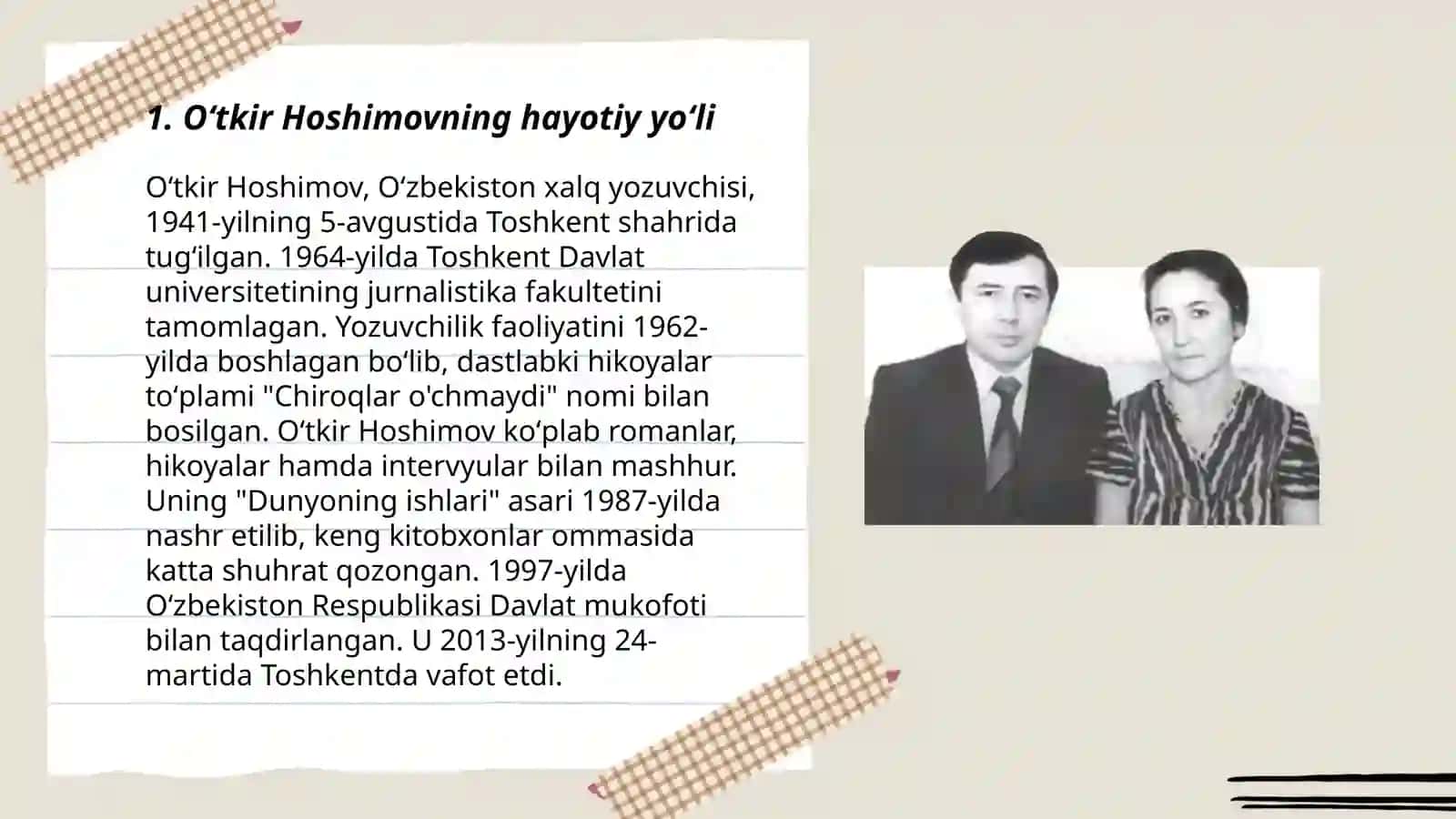 Oʻtkir Hoshimov hayoti va ijodi 3