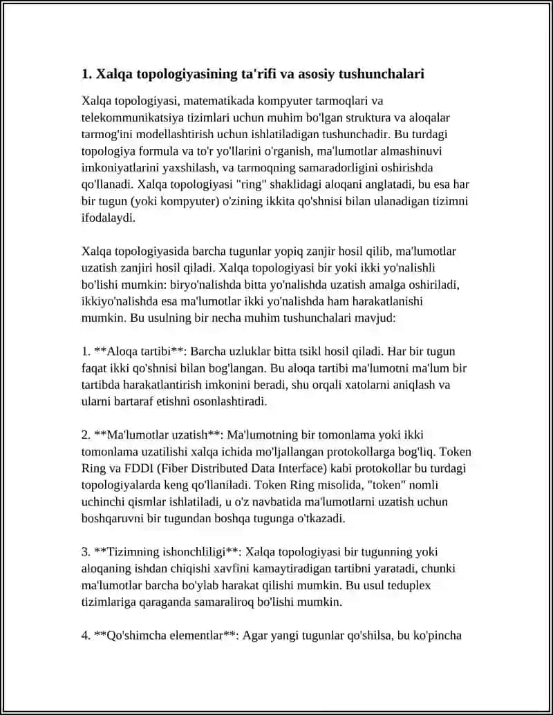 Xalqa Topologiyasi va uning Afzalliklari 3