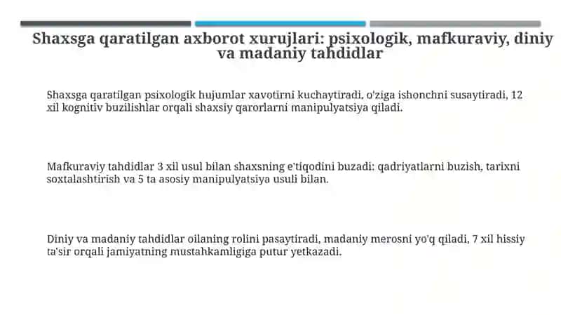 Shaxsga qaratilgan axborot xurujlari 3