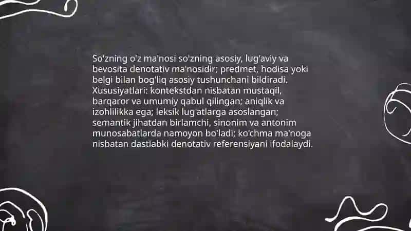 So'zning o'z va ko'chma ma'nolari 3