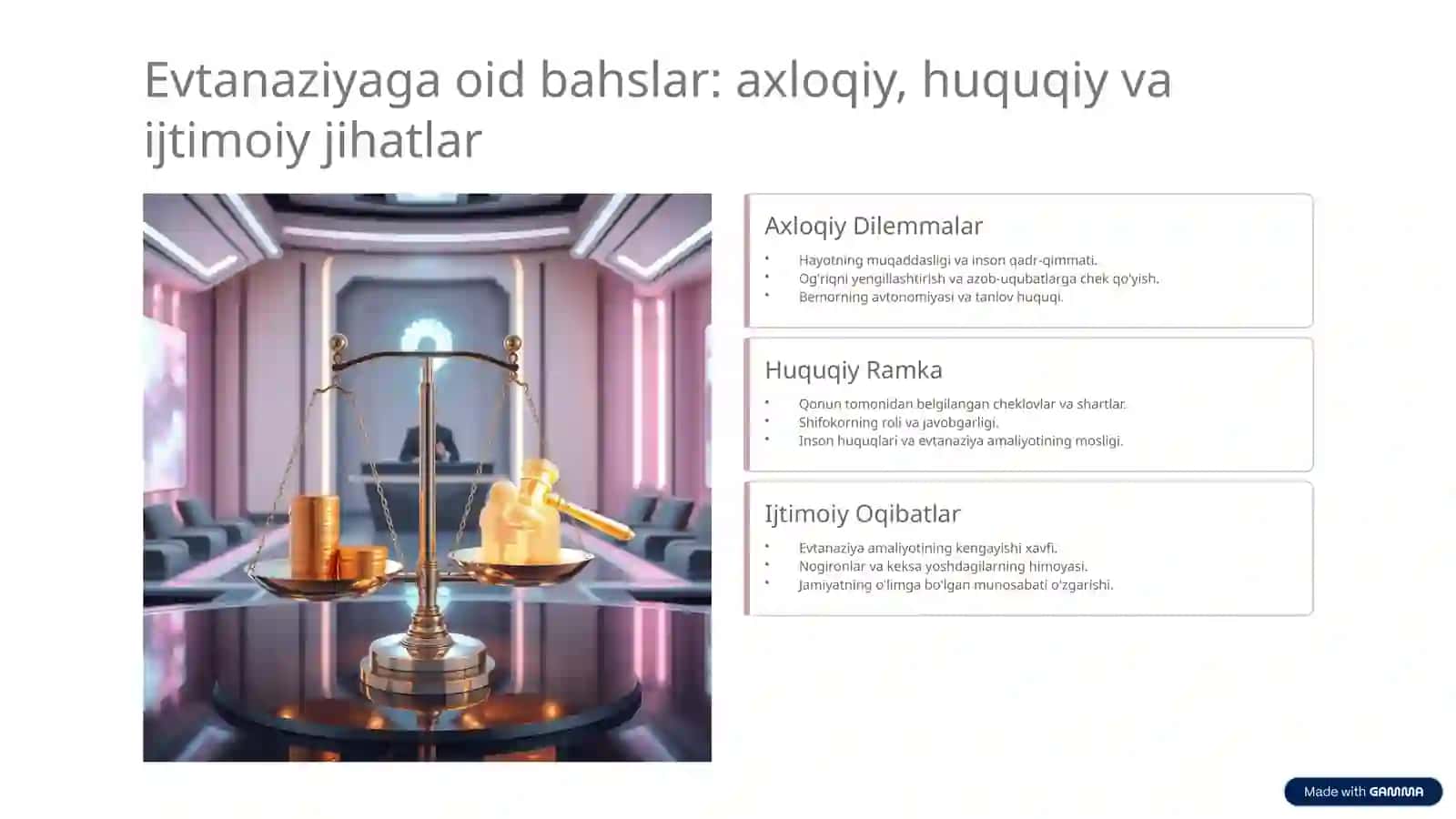 Hozirgi kundagi evtanaziya va yatrofobiya muammolaritibb 3