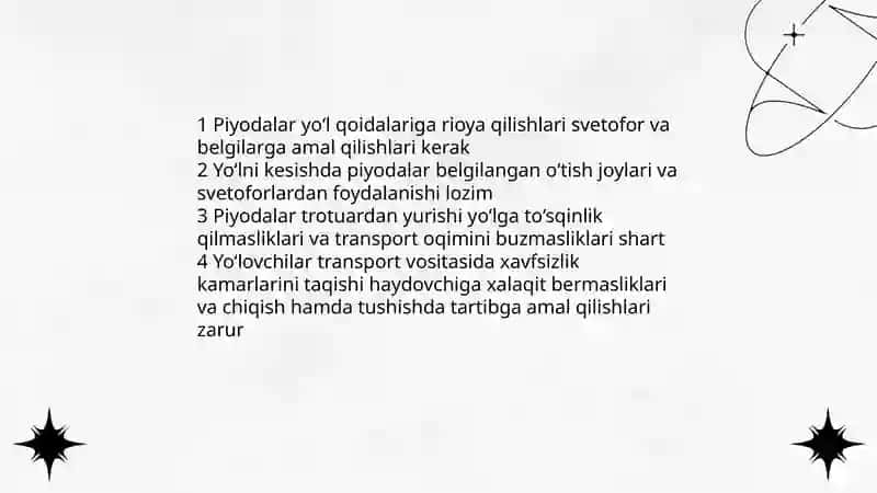 Piyodalar va yo'lovchilarning vazifalari 3
