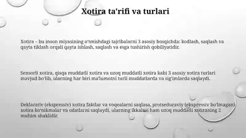 Xotira jarayoni 3