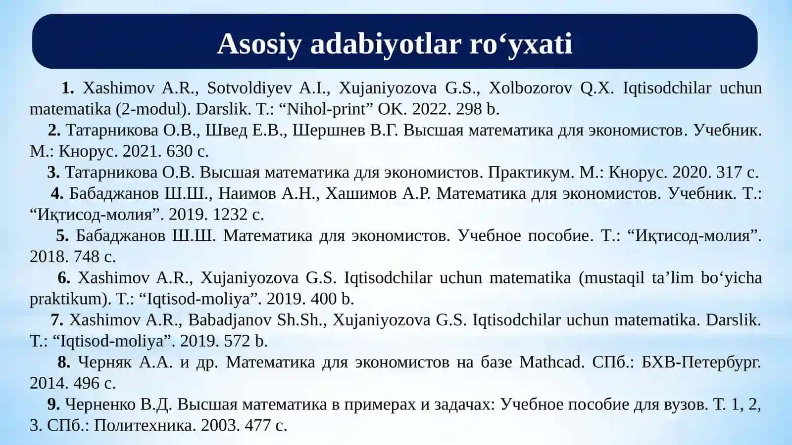 OLIY VA AMALIY MATEMATIKA 3