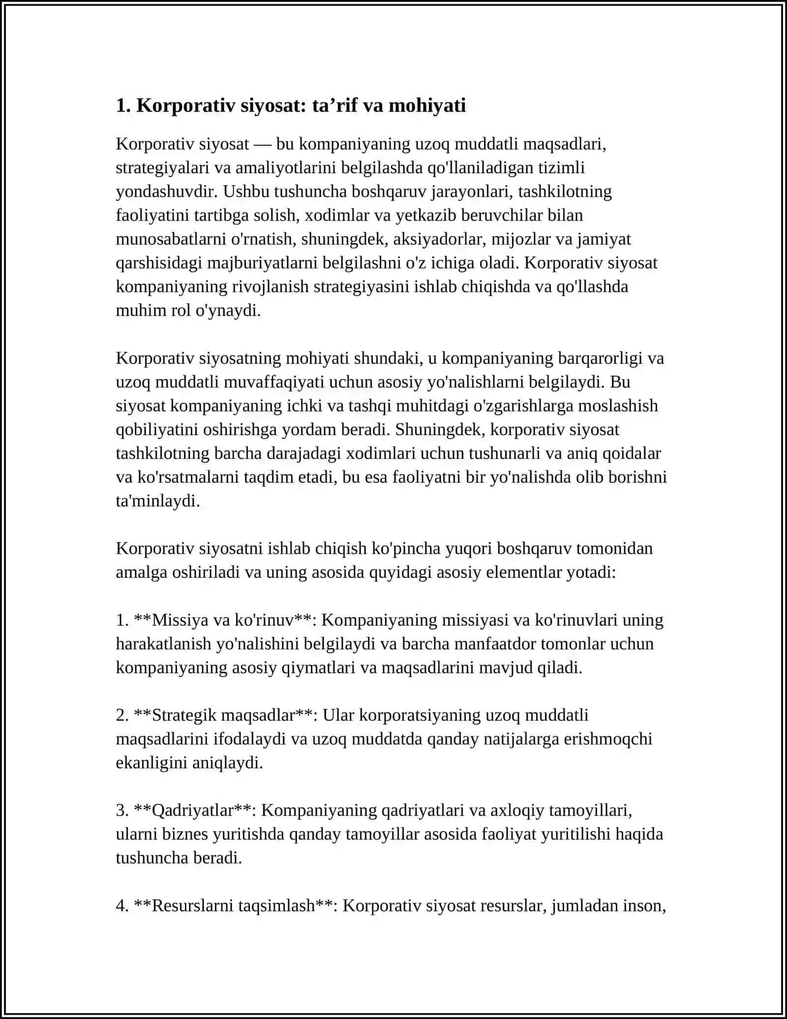 Korporativ siyosat 3
