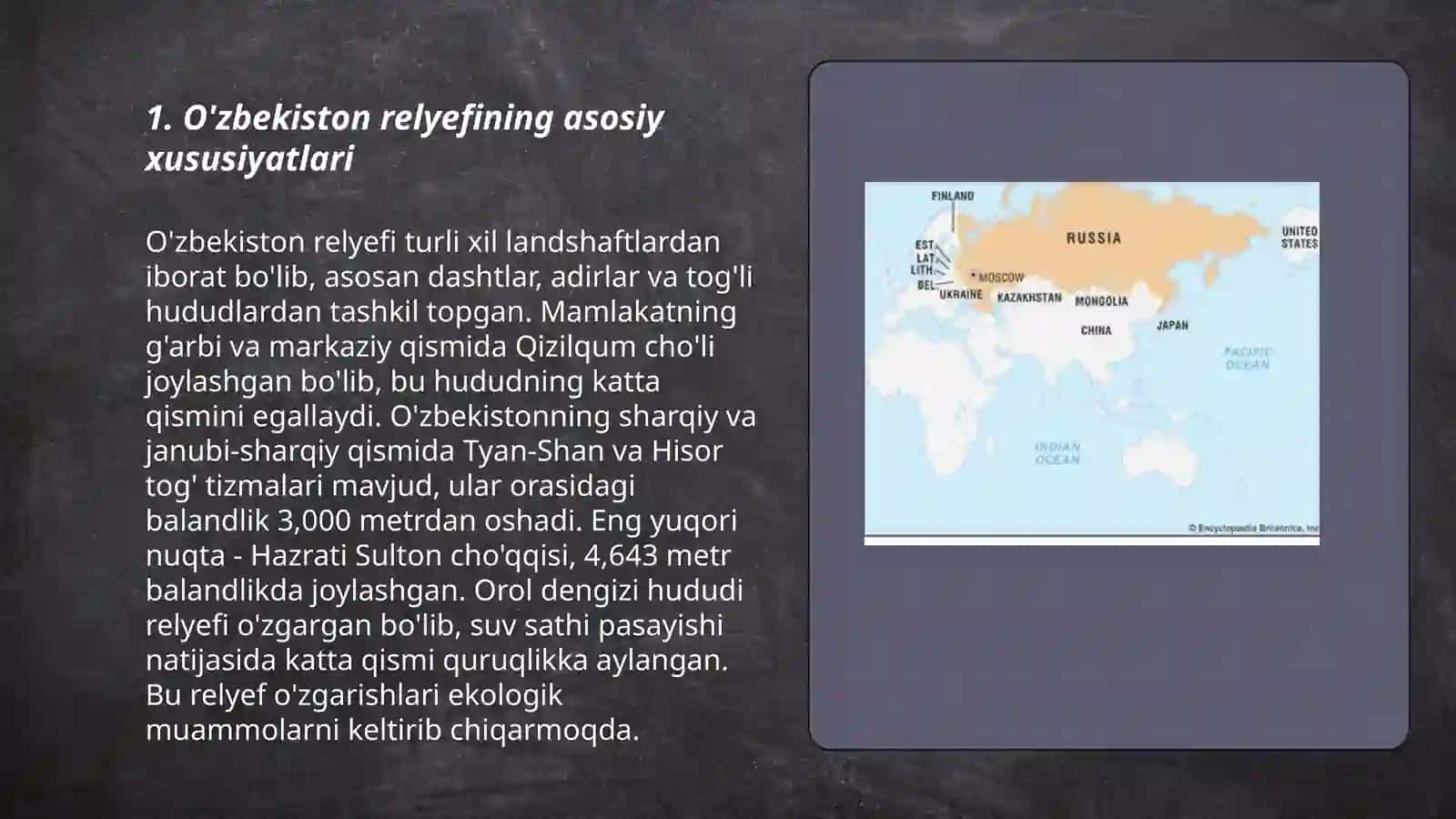 O'zbekiston relyefining umumiy geografik tavsifi 3