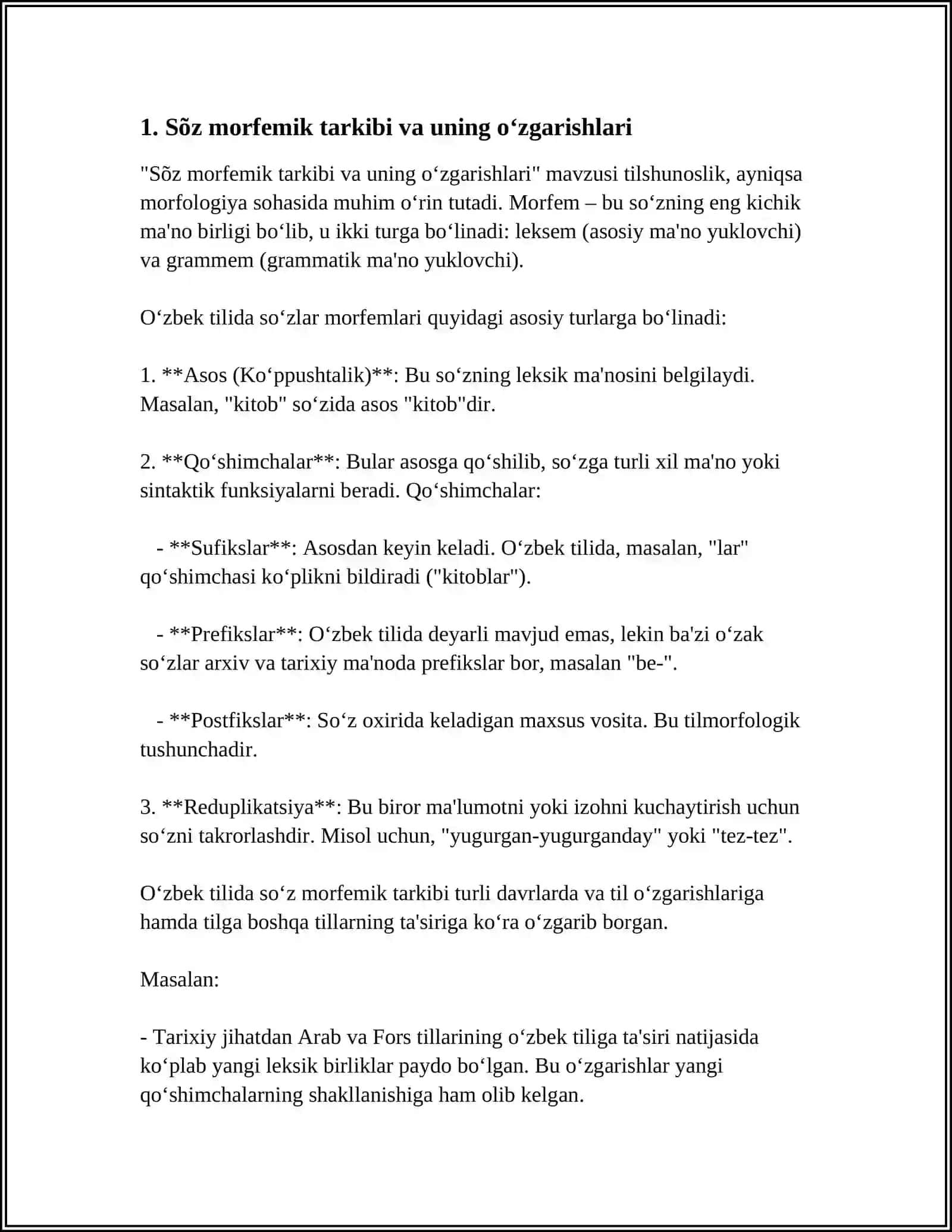 SÕZNING MORFEMIK TARKIBIDAGI ÕZGARISHLAR 3