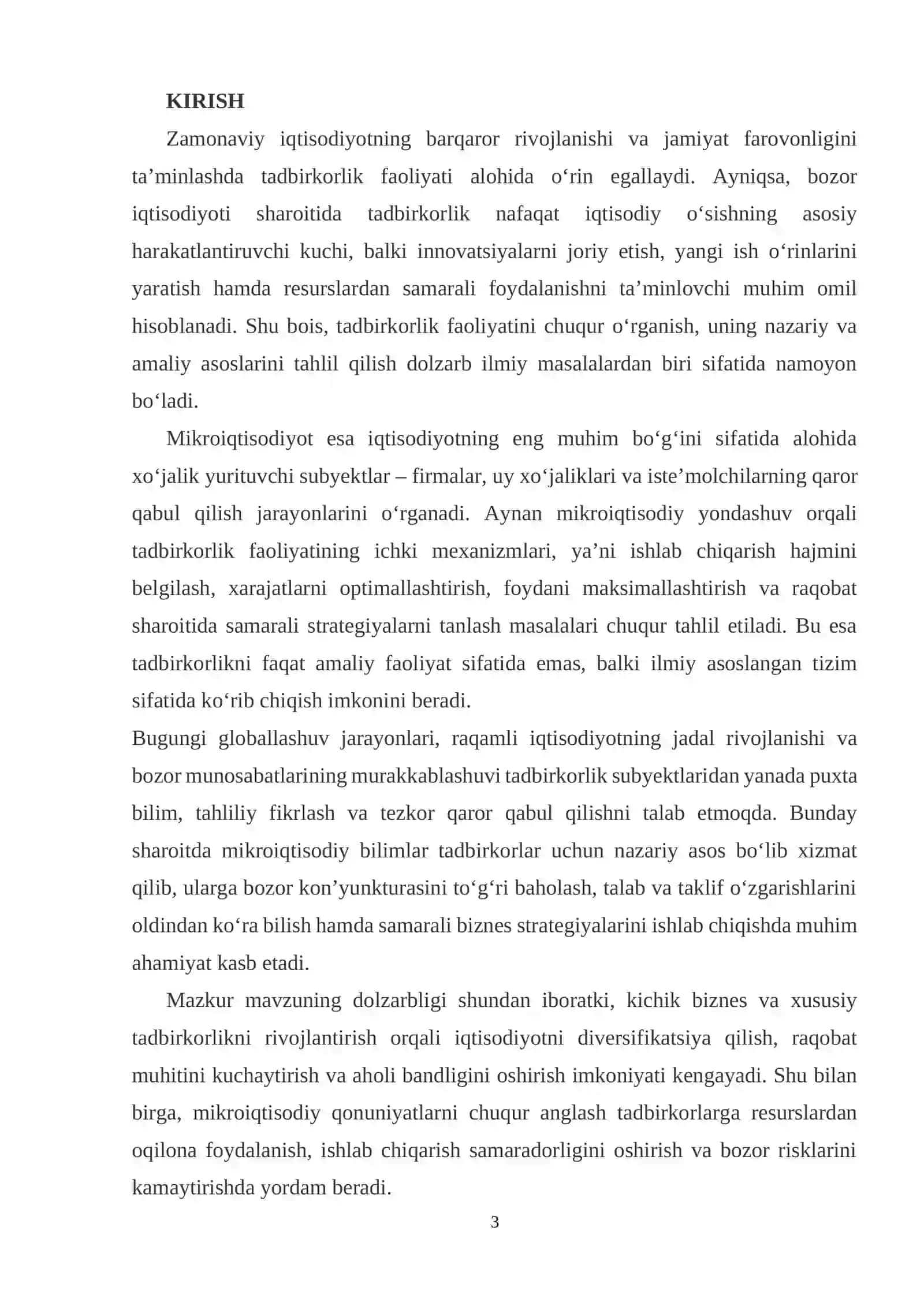 Tadbirkorlik faoliyatining mikroiqtisodiy asoslari 3