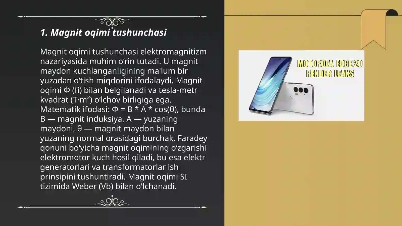 Magnit induktsiyasi oqimi va magnetiklar 3