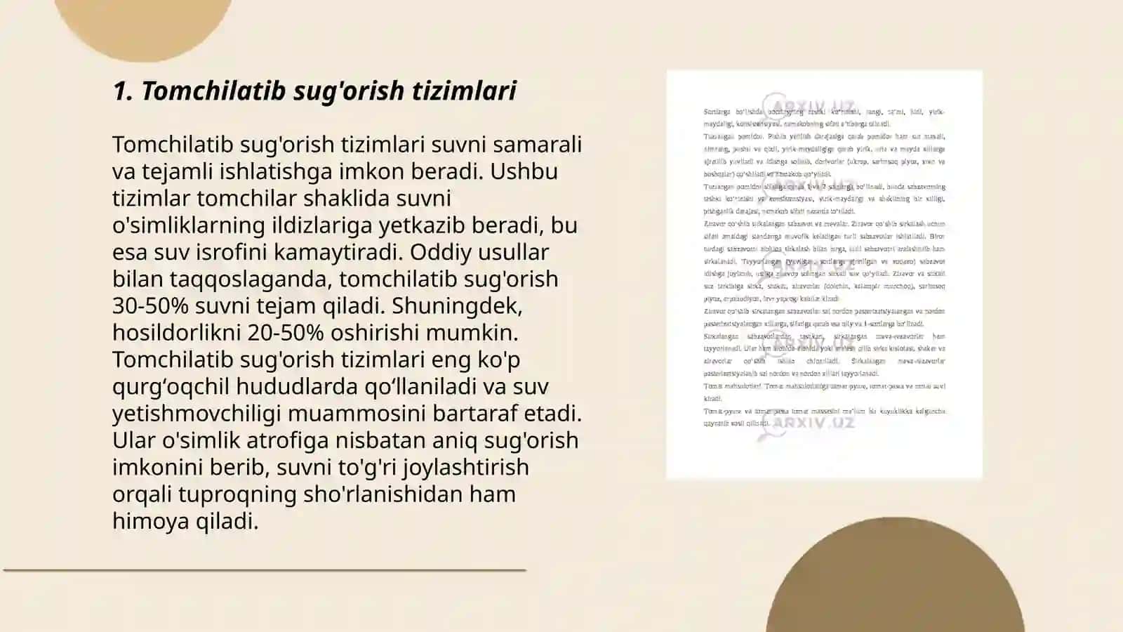 Tomchilatib sug'orish tizimlari 3