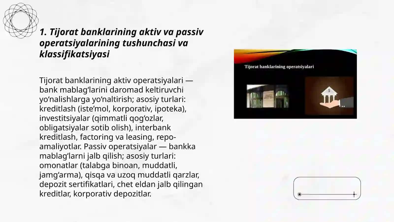 Tijorat banklarining aktiv va passiv operatsiyalari 3