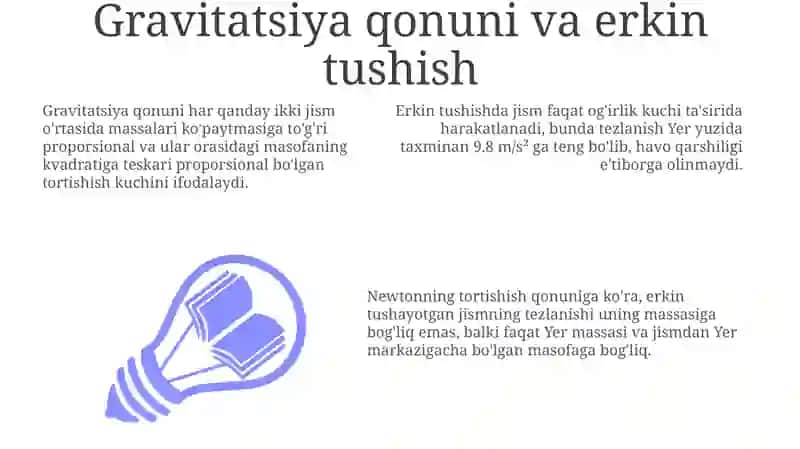 Yerning tortishish maydonida jismlarning harakati 3