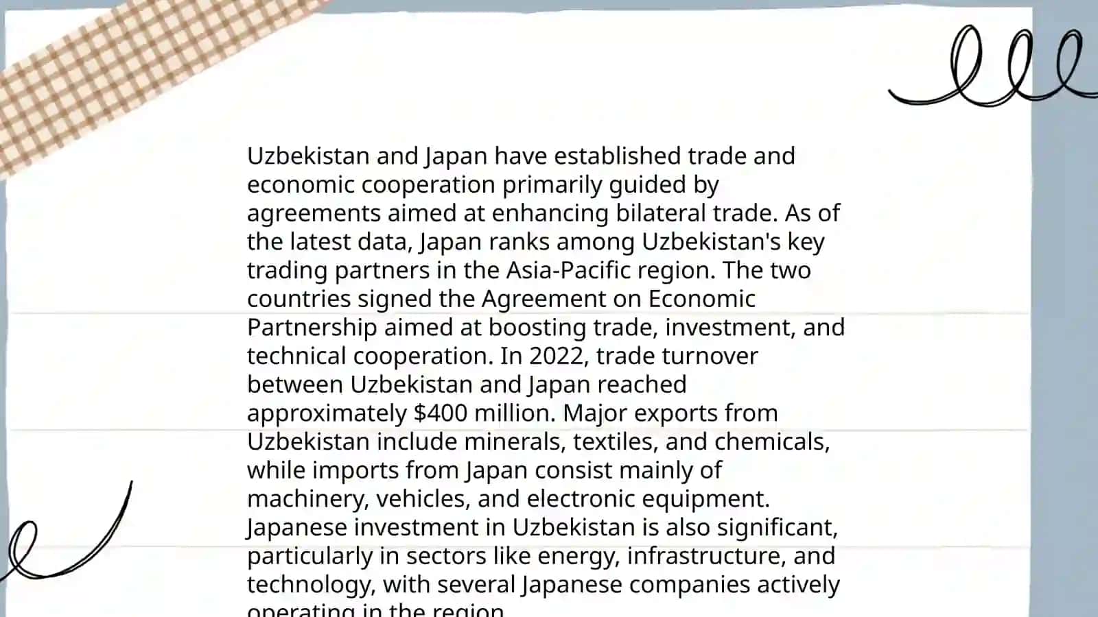 Internatsional economic cooperation between Uzbekistan and Japan 3