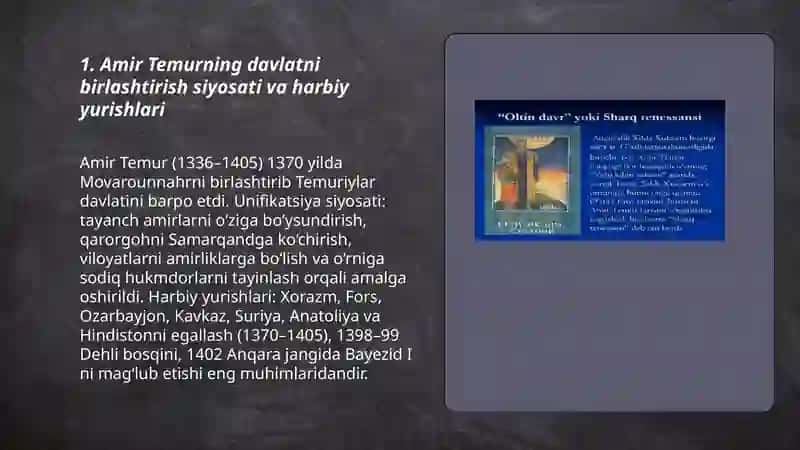 Amir Temur davri davlatchiligi 3