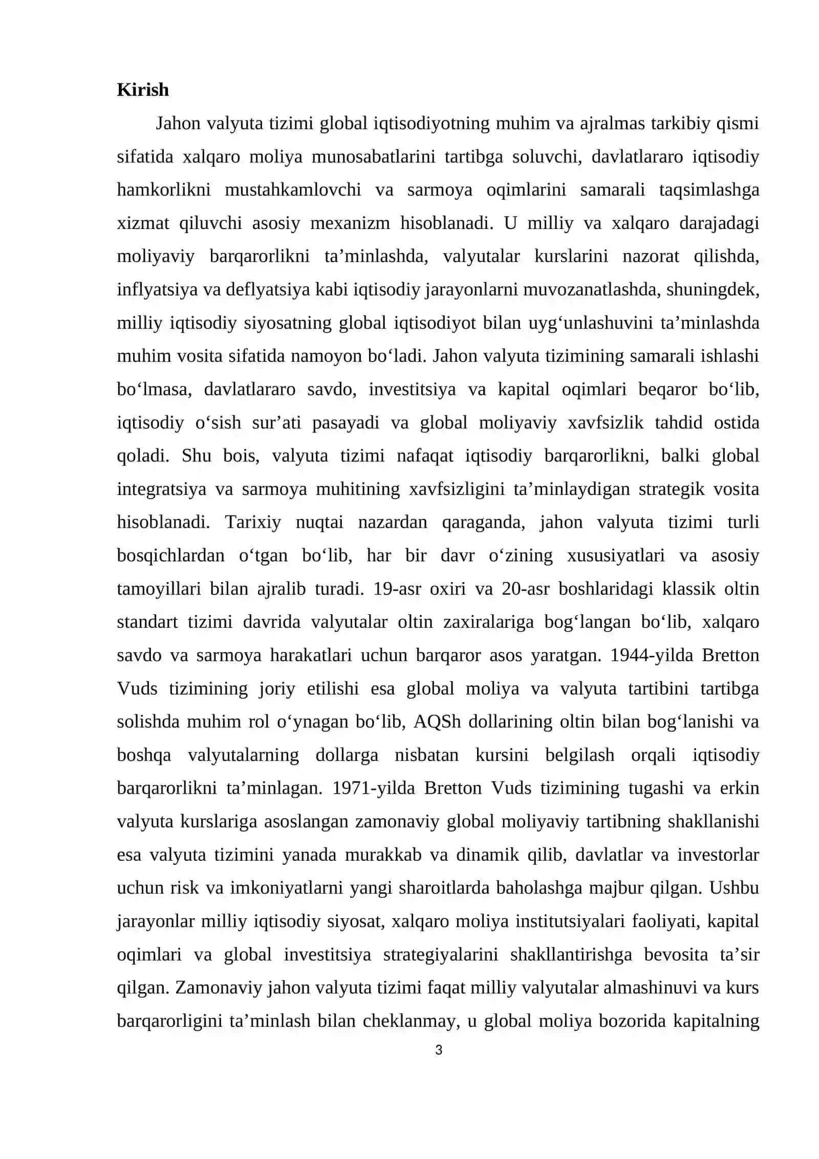 Jahon valyuta tizimining bosqichlari va uning xususiyatlari 3