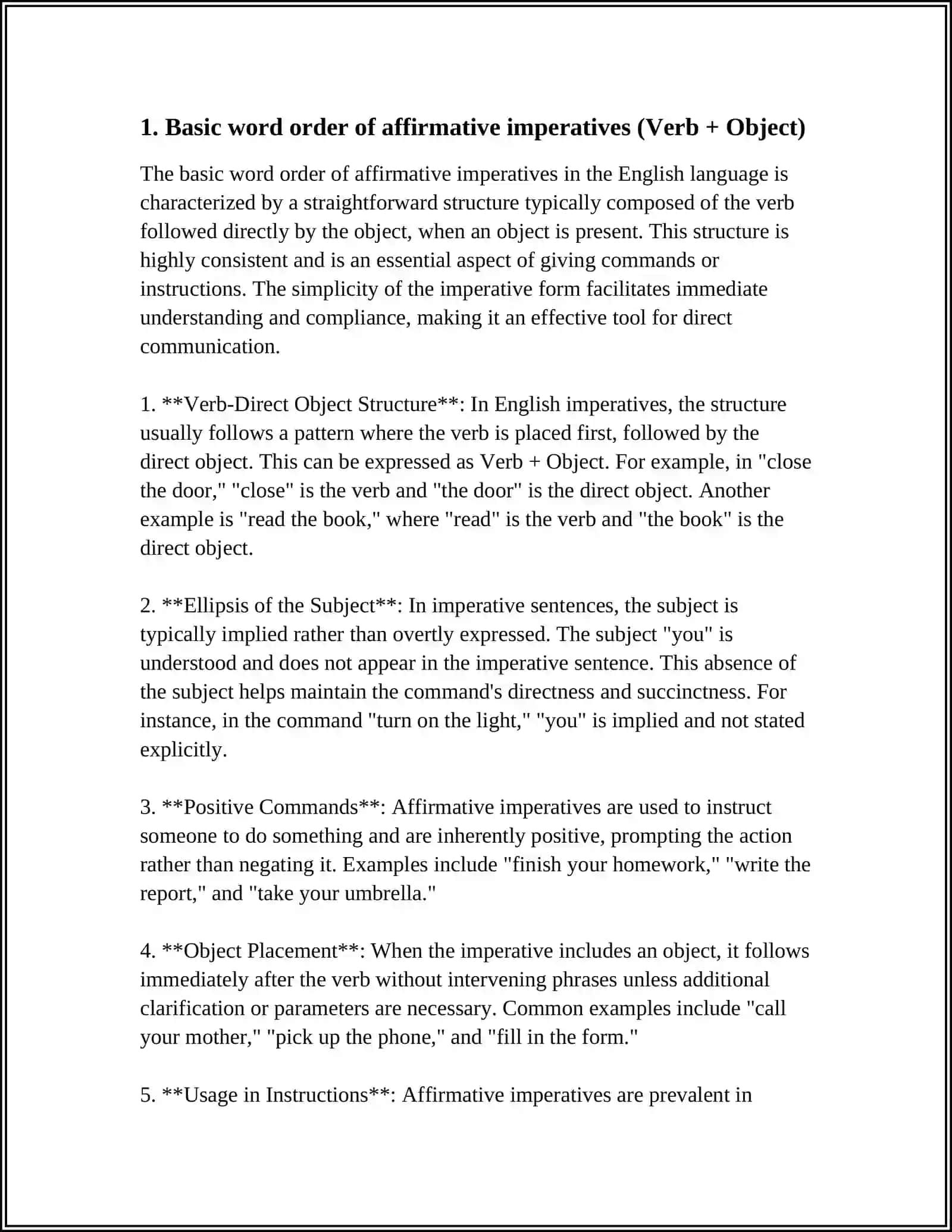 Theme: WORD ORDER. THE IMPERATIVE AND INSTRUCTIONS 3