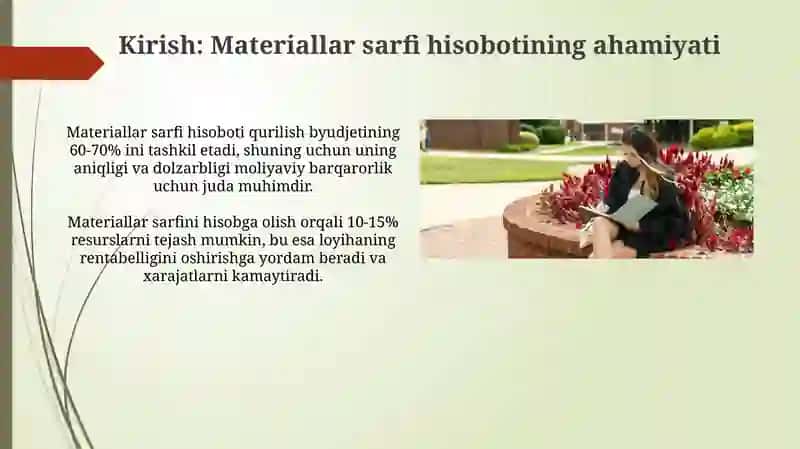 Materiallar sarfi hisobi va audit 3