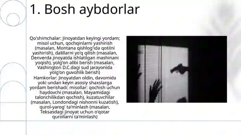 Jinoyatda ishtirokchilarning turlari 3