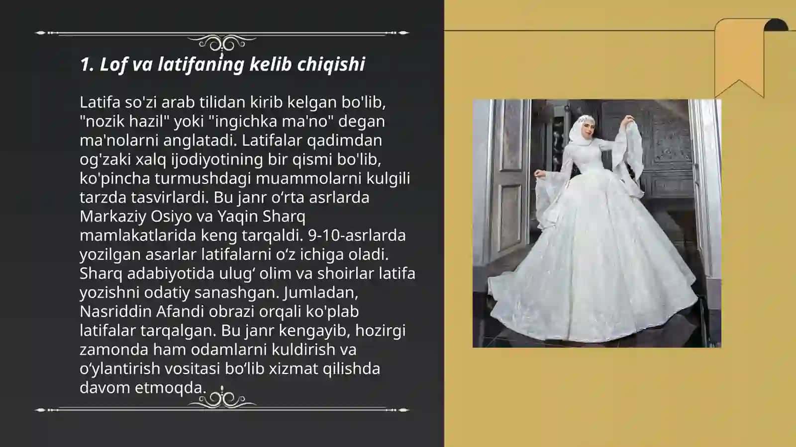 O'zbek xalq og'zaki ijodi lof va latifa 3